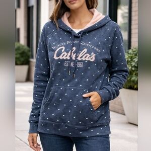 Cabela's Hoodie - Size M | Very Good Condition | Polka Dot Print |Cozy & Stylish